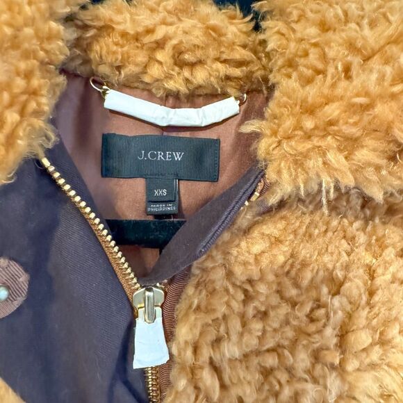 NWOT! J.Crew The Textured Teddy Coat - Caramel (Tan) | Size XXS - Picture 6 of 12